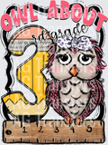 Owl About PINK THIRD GRADE