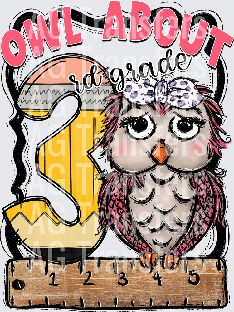 Owl About PINK THIRD GRADE